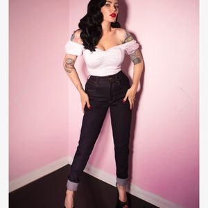 Bad Girl Denim High Waisted Indigo Jeans - Petite